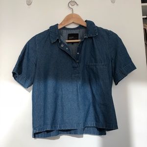 Zara Cropped Denim Shirt
